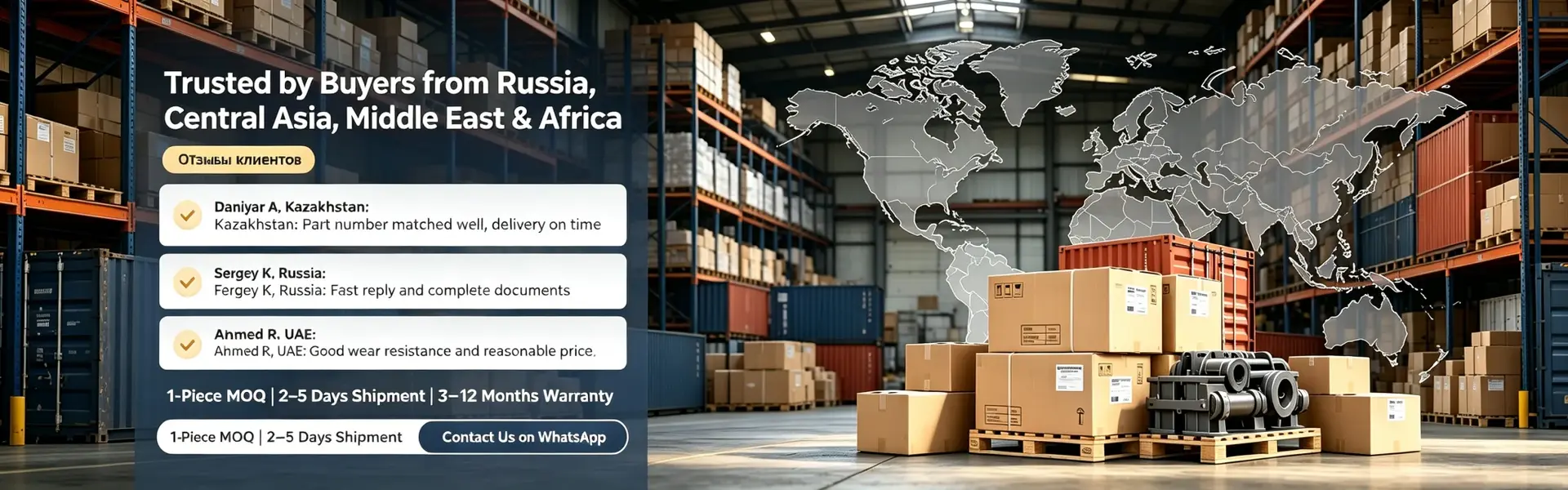 Real Client Feedback — buyers from Russia, Kazakhstan, Middle East & Africa