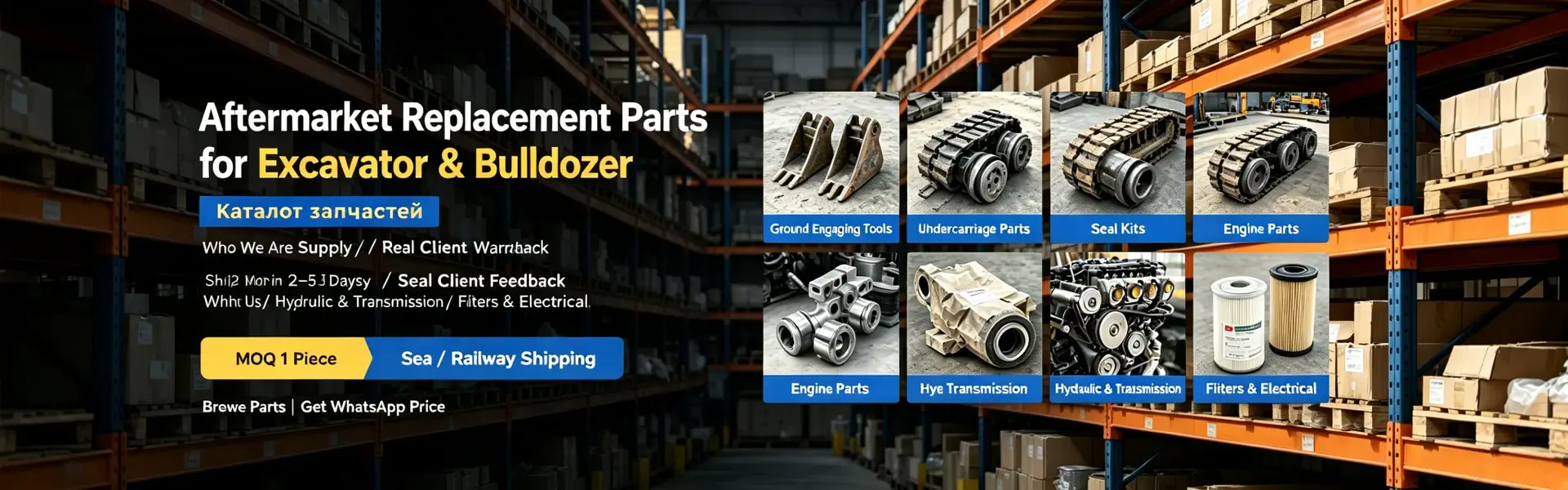 What We Supply — aftermarket replacement parts for excavator and bulldozer