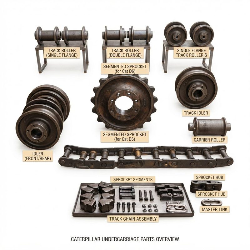 Track Roller for CAT 320D / Komatsu PC200 Excavator (Aftermarket)